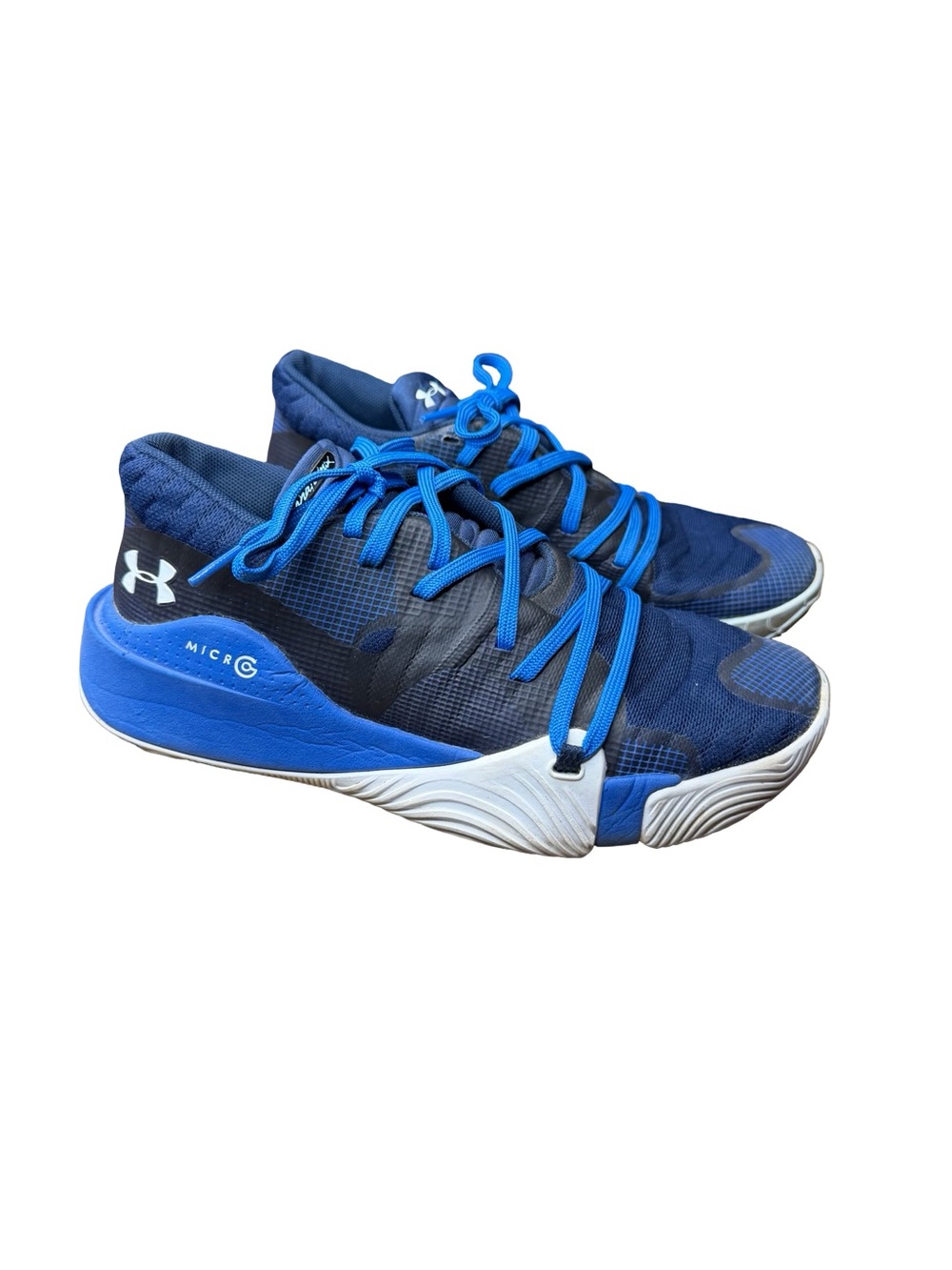 🏀 Under Armour Anatomix Spawn Low Navy Royal Men’s Basketball Shoes Size 7 👟
